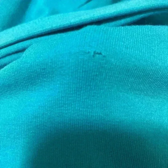 TORRID Off-Shoulder Teal French Terry T-Shirt Dress FLAWED - Picture 9 of 10